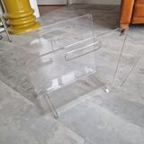 Vintage David Lange plexiglass magazine rack