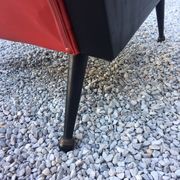 Vintage armchair in red and black skaï from the 1960s