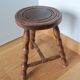 Turned wooden stool