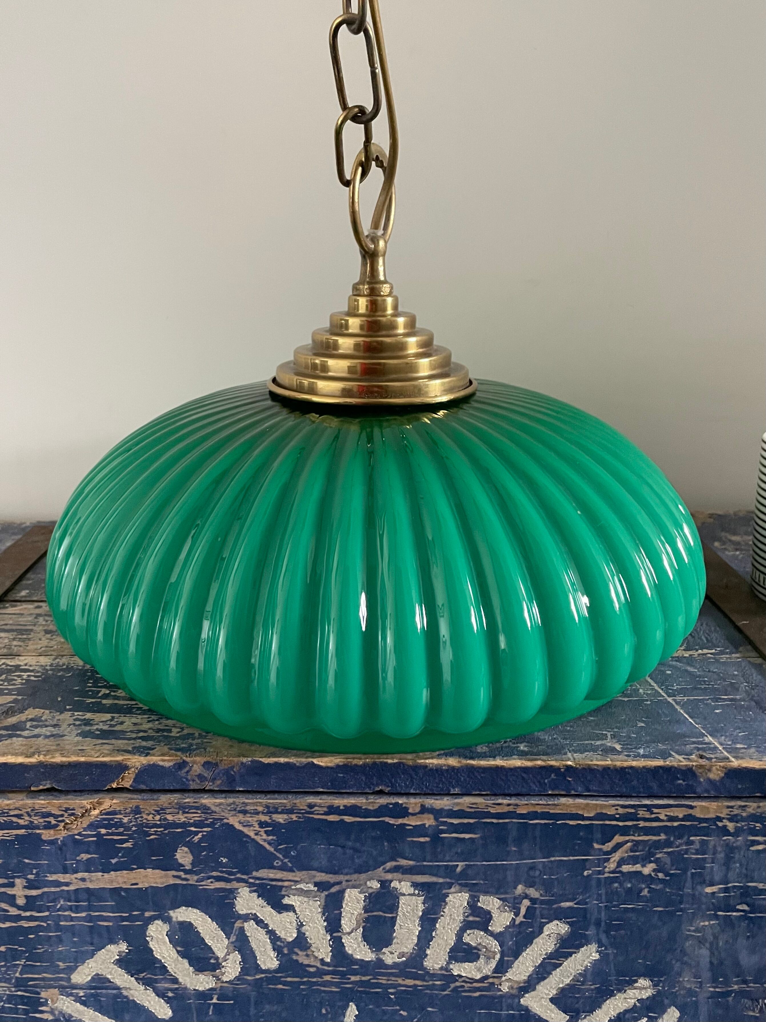 Green opaline chandelier