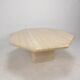 Table Basse Octogonale italienne en Travertin, 1980s