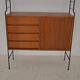 Vintage freestanding teak shelf