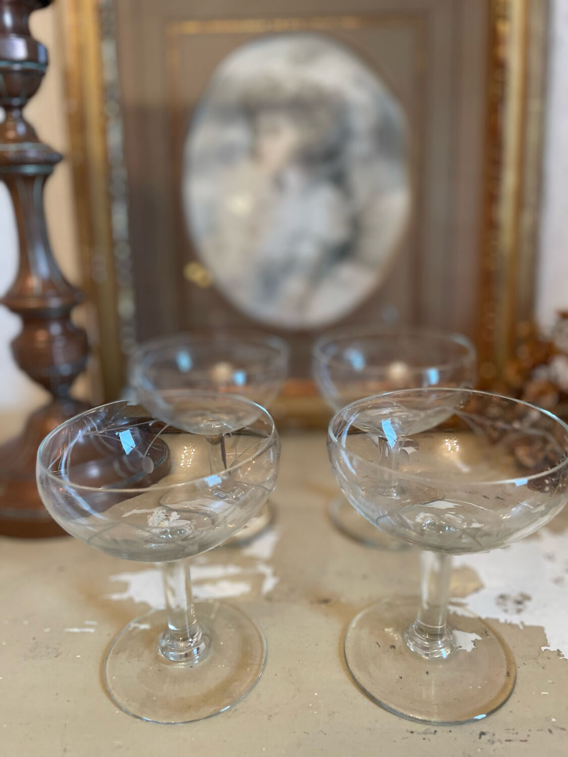Old champagne glasses