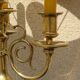 Copper candlesticks adapted as bedside lamps, the pair.