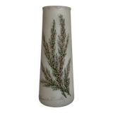Ancien vase opaline fleurs émaillées