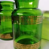 Paire de bocaux apothicaire vert