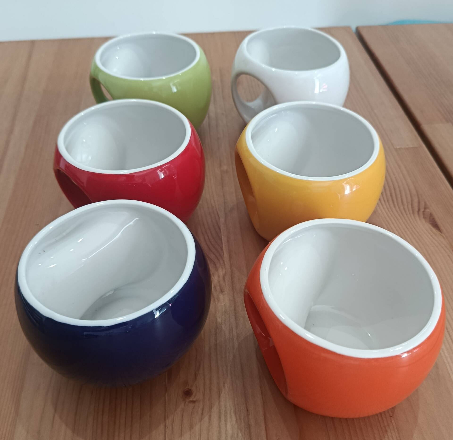 Set of 6 large mugs Pradel France – retro pop / Space Age design – mu