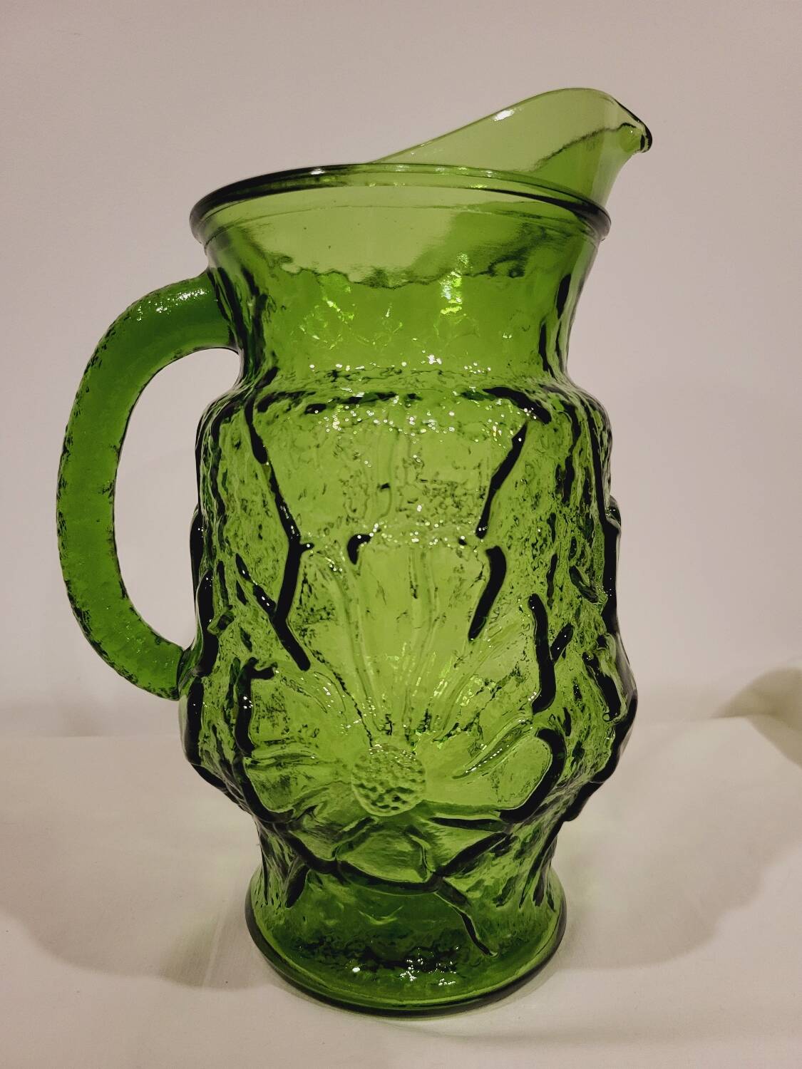 Marguerite embossed glass carafe