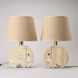 Travertine Lamps by Fratelli Manelli, circa 1970