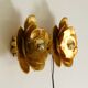 Two beautiful, large, gilt wall lamps, "Water Lily," Italy, 1960s