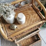 Rattan drawer shelf