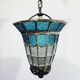Blue glass pendant light