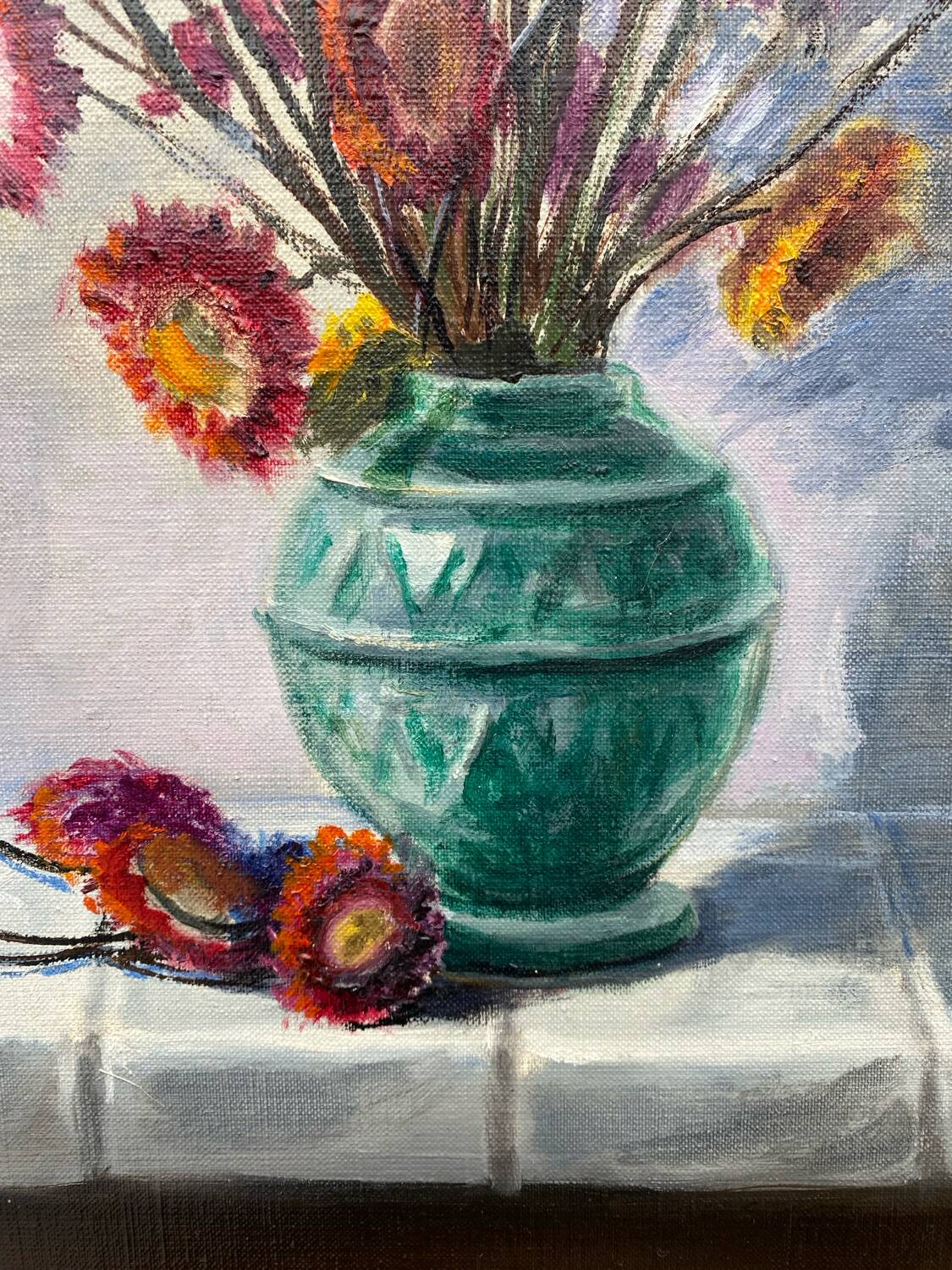 Painting bouquet of dried flowers J.Moy