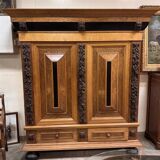 Dutch Renaissance-style cushion cabinet in solid wood