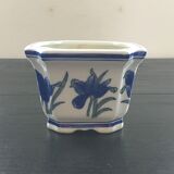 Blue iris flowerpot