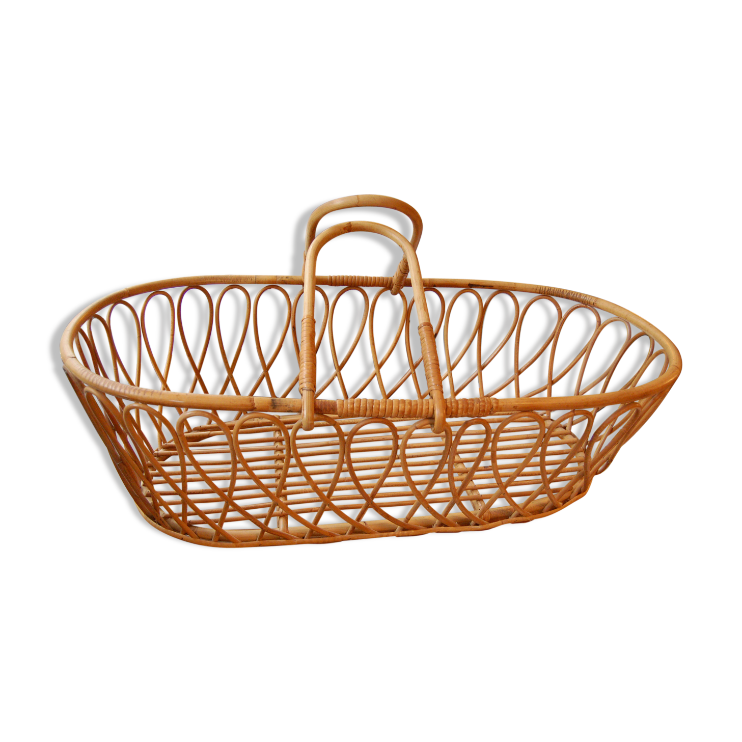 Couffin Bebe Berceau En Rotin Des Annees 50 60 Selency