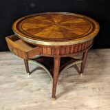 Louis XVI pedestal table in marquetry