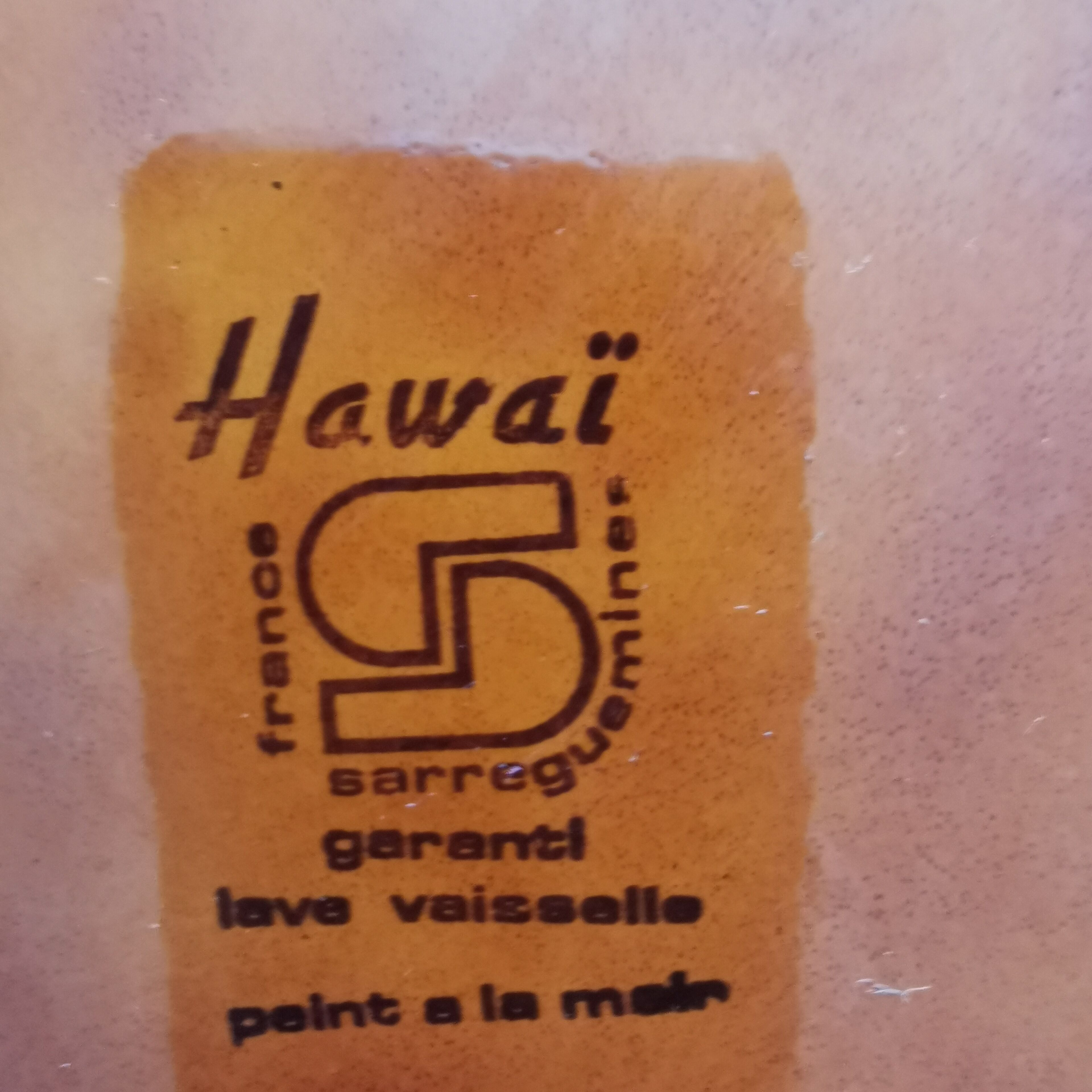 Sarreguemines flat plate, Hawaii model