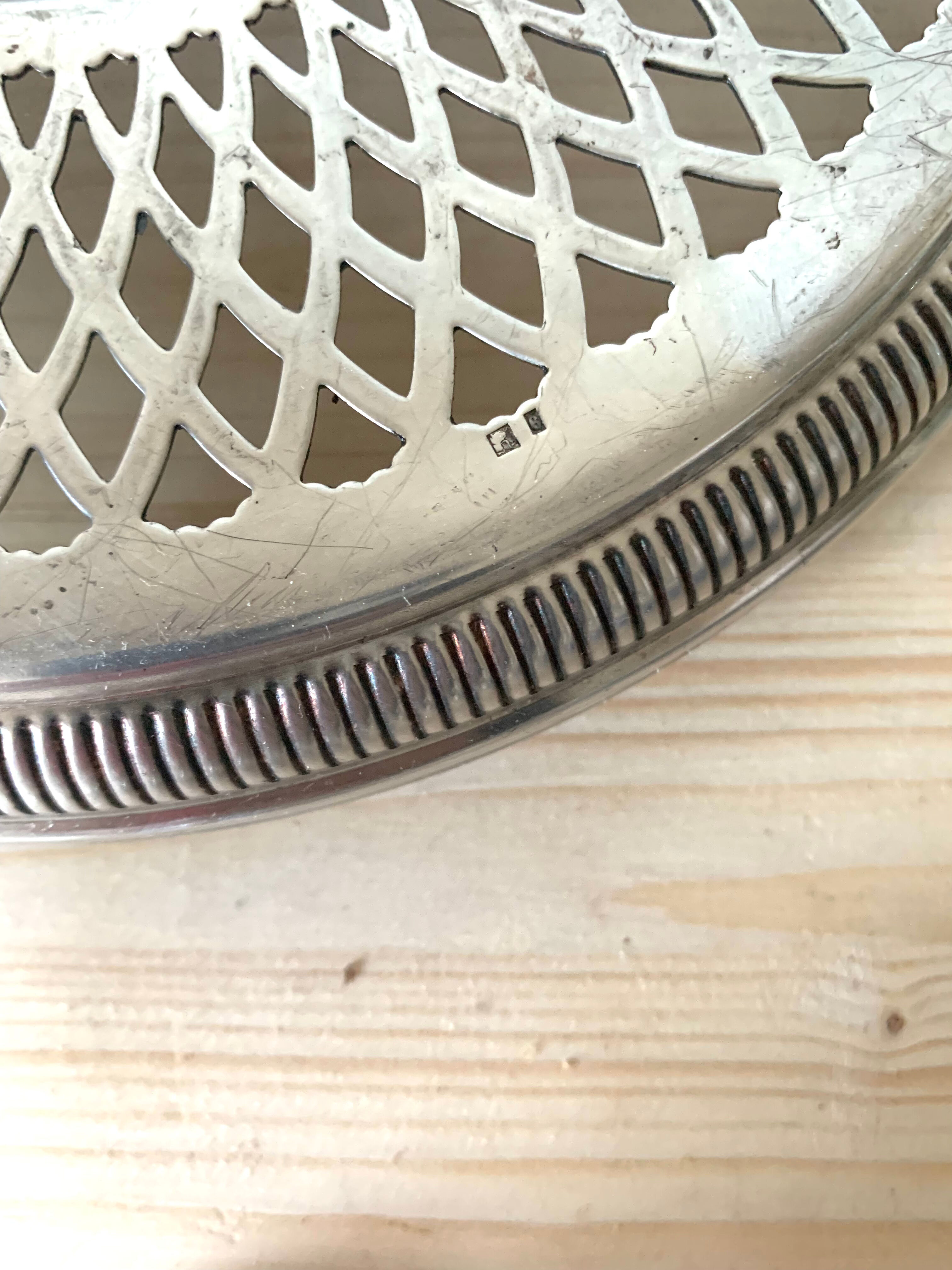 Silver metal flat bottom