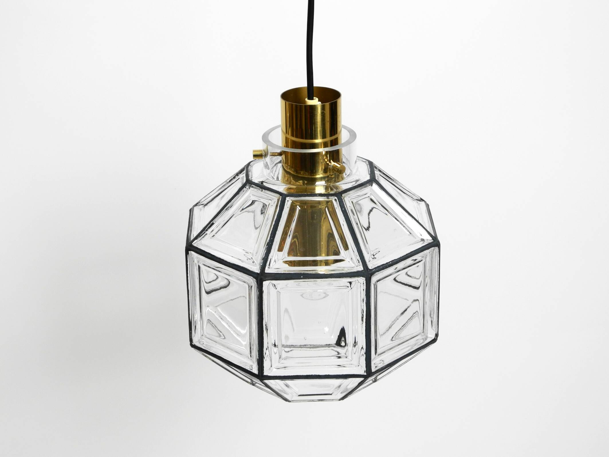 Beautiful rare original 60s  Limburg octagonal glass pendant lamp