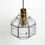 Beautiful rare original 60s  Limburg octagonal glass pendant lamp