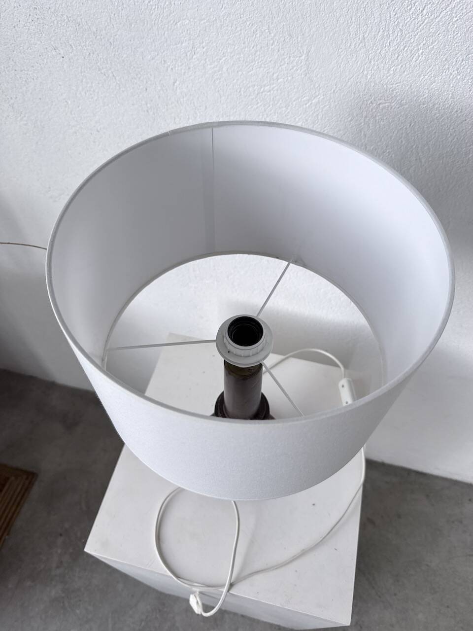 1940s Art Deco oak desk lamp