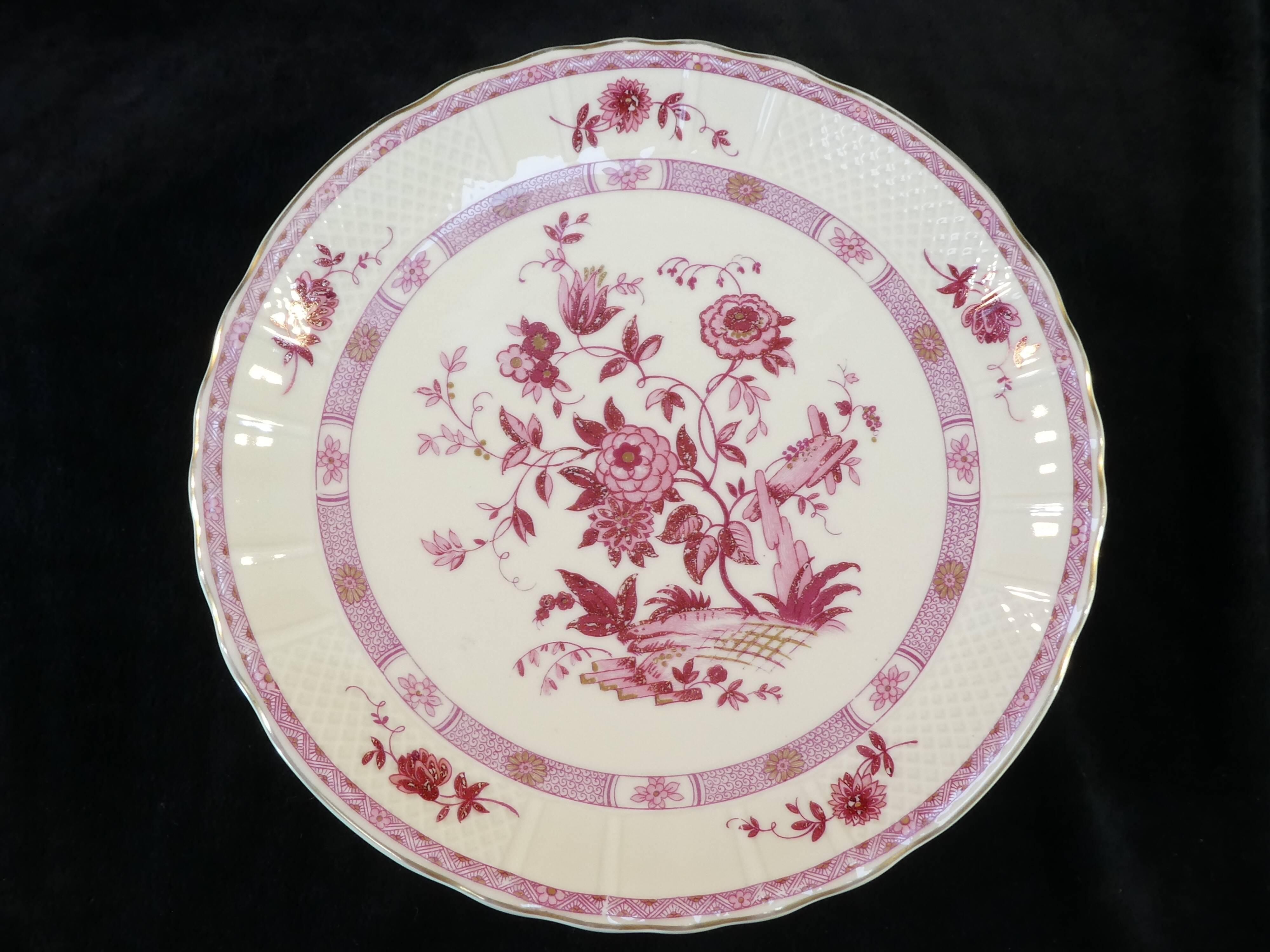 Compotier en porcelaine bernardaud limoges décor fleur rose / pourpre