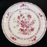 Compotier en porcelaine bernardaud limoges décor fleur rose / pourpre