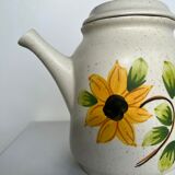 Vintage sunflower teapot Sarreguemines model Farandole H:20cm