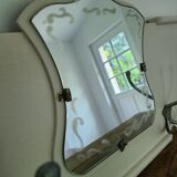 Coat hooks 4 aluminum hooks wall-mounted coat rack mirror vintage art deco old off-white