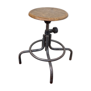 Tabouret industriel bois métal