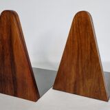 Pair of greenhouse books in wood and metal art deco, 21 cm