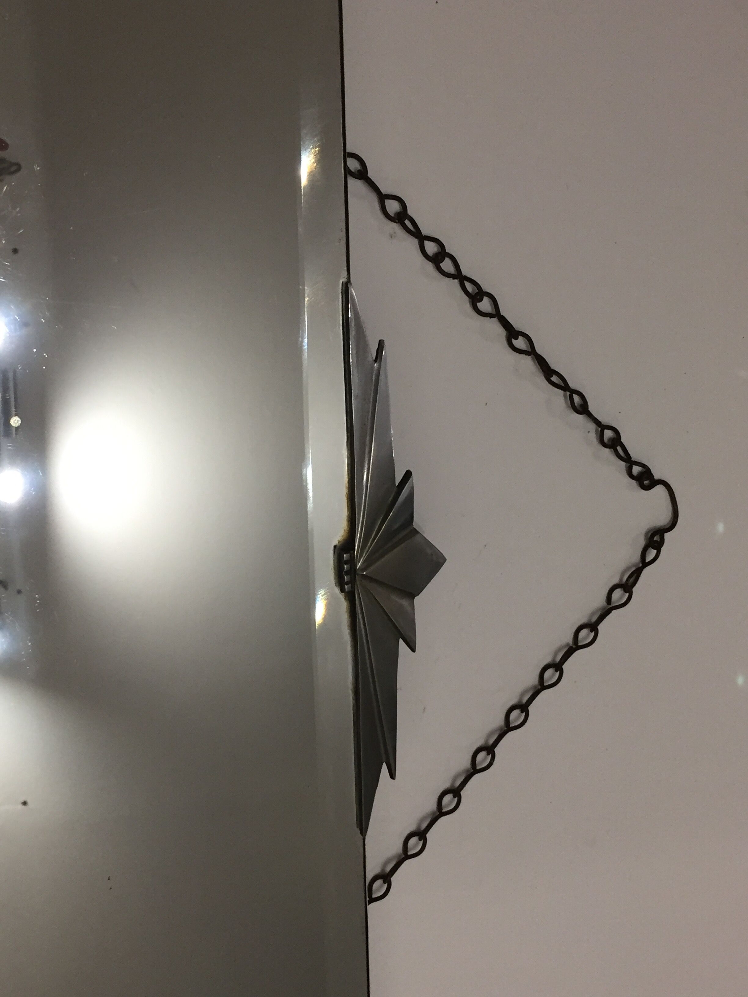 Bevelled art deco mirror - 68 x 42 cm