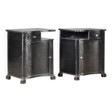 Set of iron bedside tables, circa 1930
