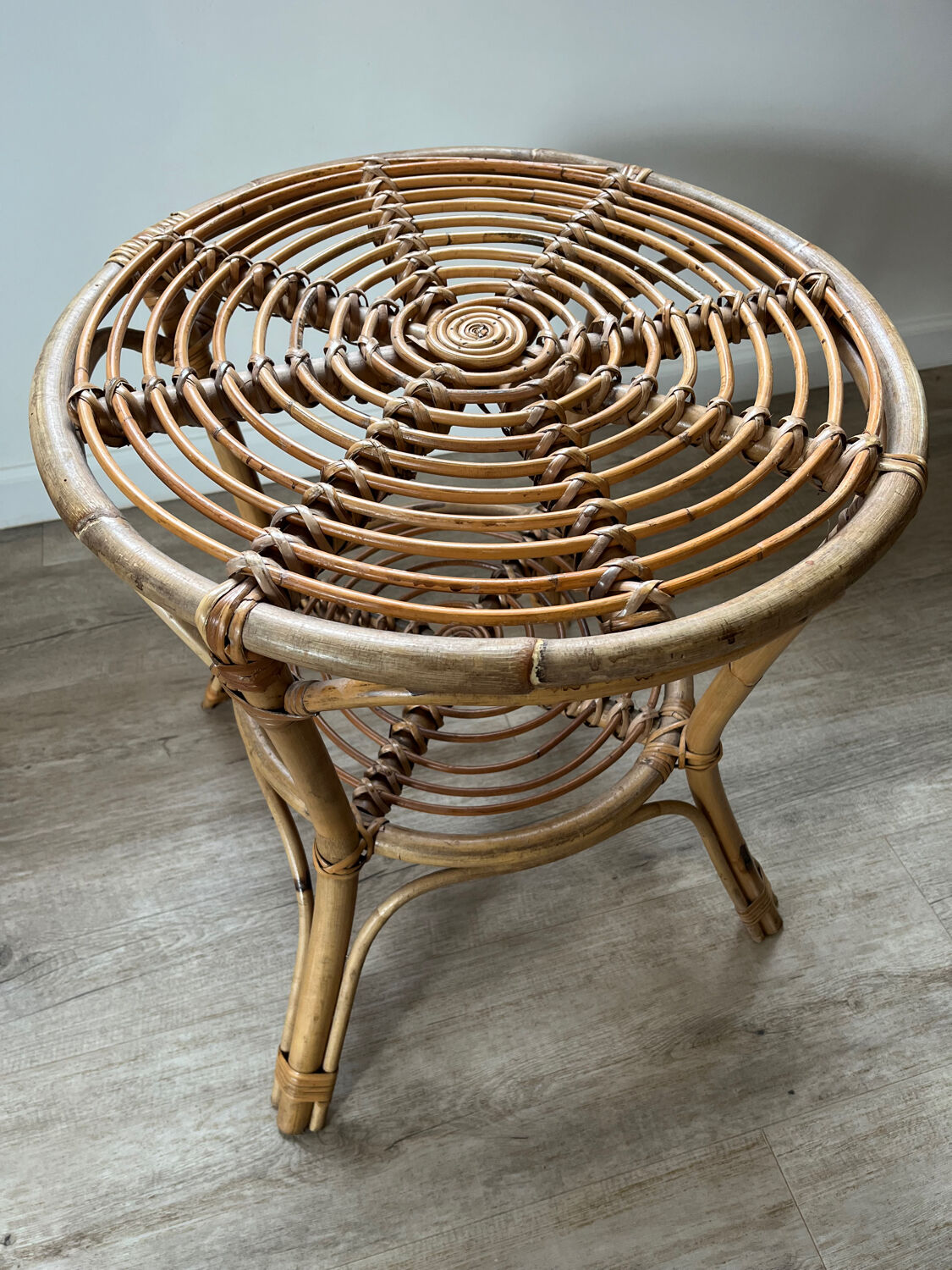 Rattan side table