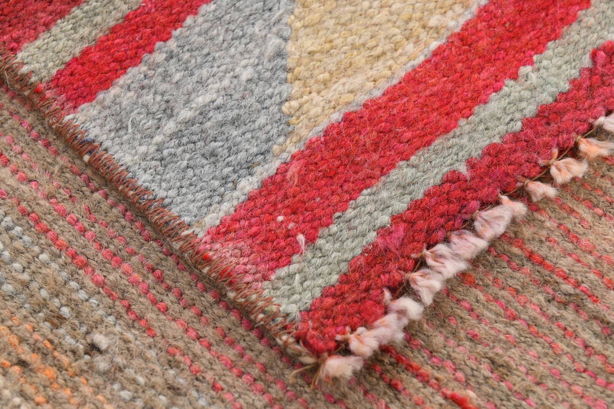 Red & Pink Oriental Vintage Runner Rug, 100x315Cm