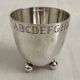Art Deco tumbler in silver metal with alphabetical decoration
