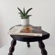 Vintage turned wooden tripod stool
