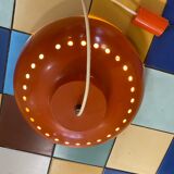 Red lacquered metal chandelier