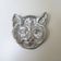 Antique Metal Cat Bowl