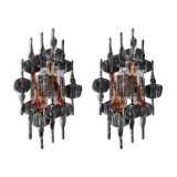 Set of two Brutalist wall lamp by Tom Ahlstrom & Hans Ehrlich, Sweden 1960s