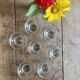 Lot de 7 coupes en verre granité vert et or vintage