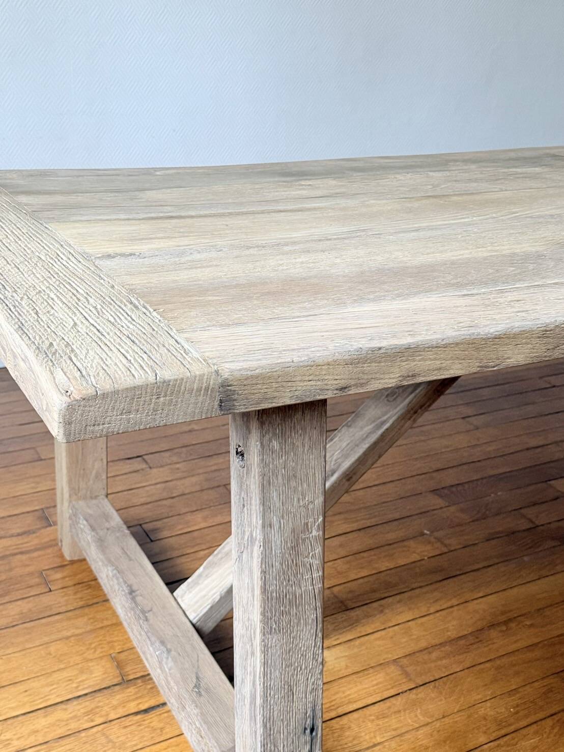 Farm table in solid old oak - Millau 250 by 100 cm