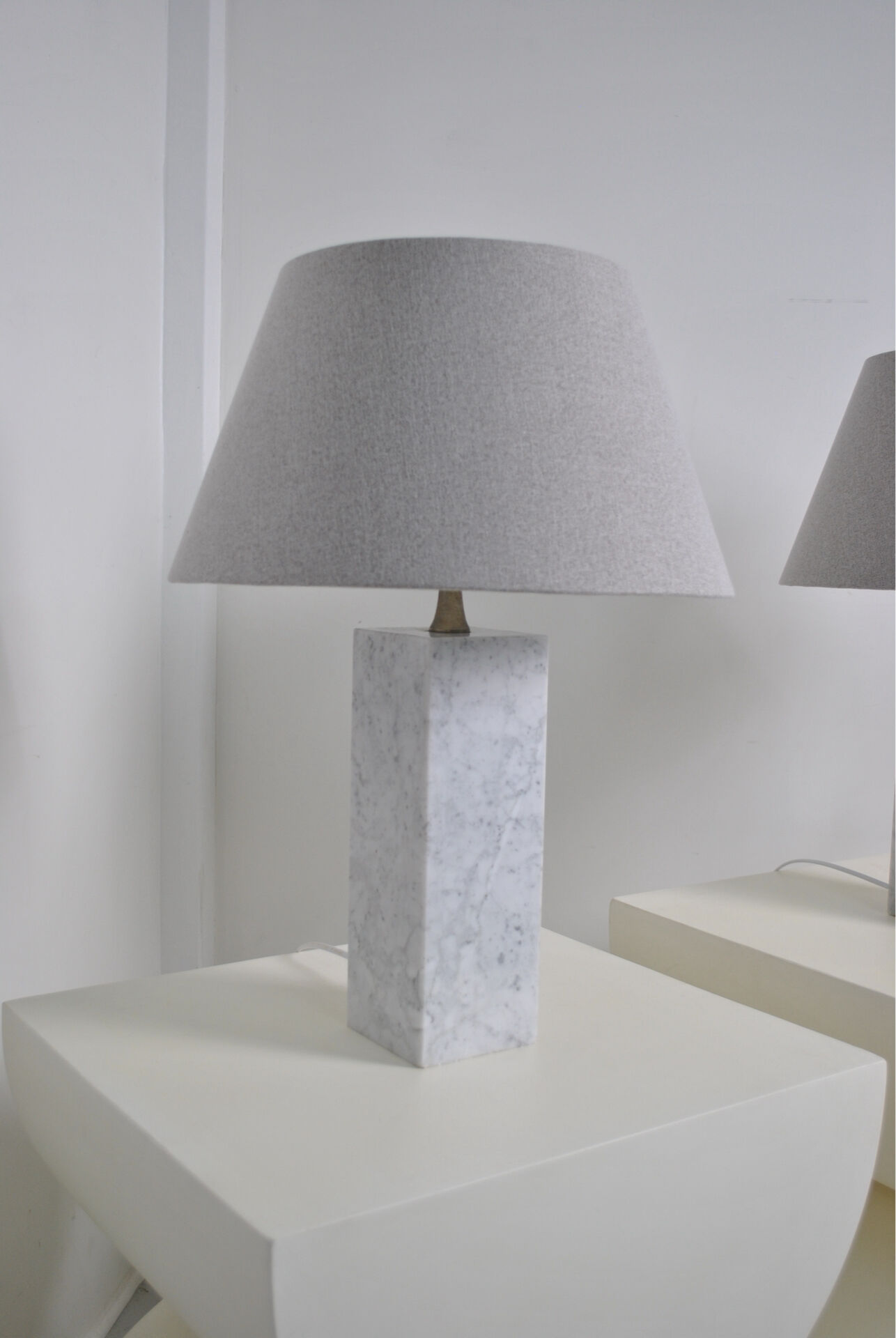 Pair of marble lamps by Maison Barbier 1960