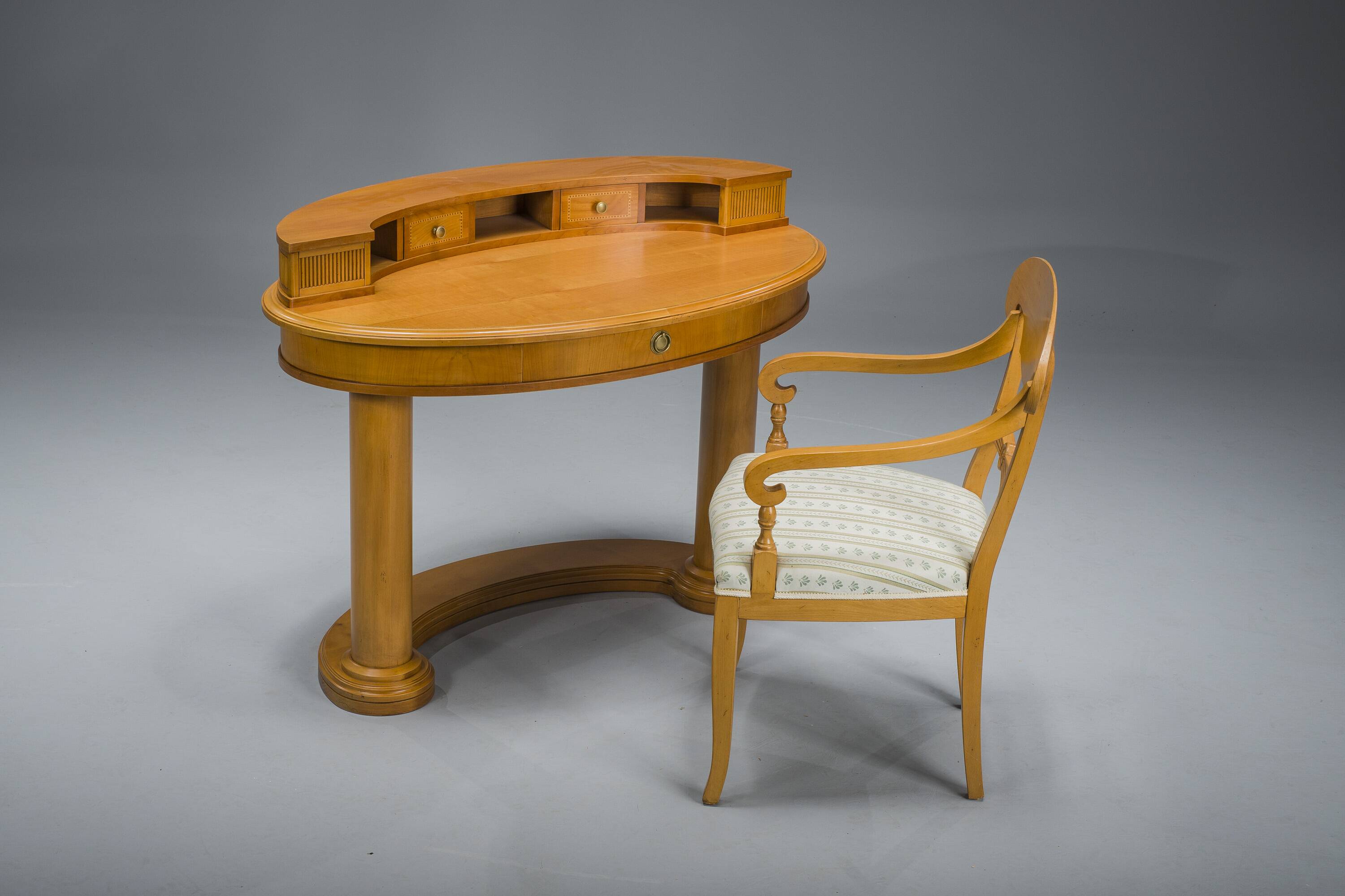 Biedermeier Dressing Table and Armchair from Selva, Italy, Set of 2