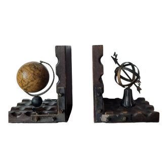 Pair of globe bookend