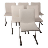 Lot de 6 chaises vintage des années 70 mod. finalement concevoir g. offert pour saporiti