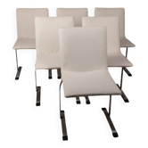 Lot de 6 chaises vintage des années 70 mod. finalement concevoir g. offert pour saporiti