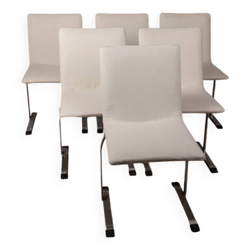 Lot de 6 chaises vintage des années 70 mod. finalement concevoir g. offert pour saporiti