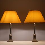 Paire de lampes de table en nickel Colum de Laura Ashley